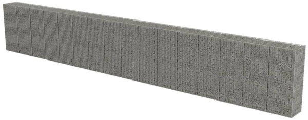 vidaXL Gabionenwand mit Abdeckung Verzinkter Stahl 900×50×150 cm 143589