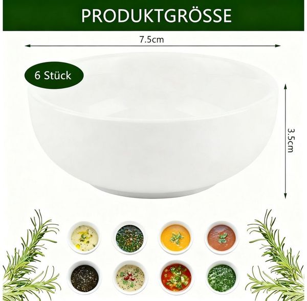 TUWENA Dipschale 6 Stück Kleine Dip Schälchen, Sushi Sojasauce Schälchen, Snackschalen
