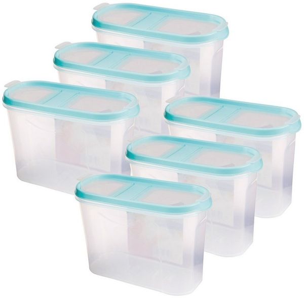 Bestlivings Vorratsdose Müslispender 1,4L - 4,5L, Kunststoff, (6-tlg, 1,4 Liter (7cm x 17cm x 12,5cm), Schüttdose für Lebensmittel, Vorratsbehälter Set - Frischhaltedosen