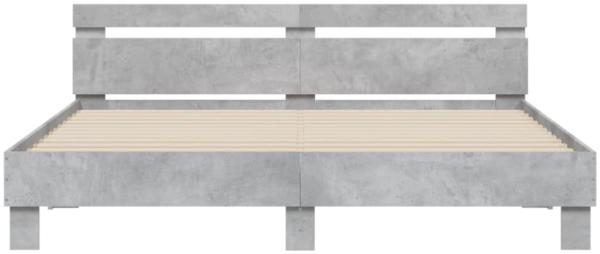 vidaXL Bettgestell mit Kopfteil und LED-Beleuchtung Betongrau 3207521 Bild 2