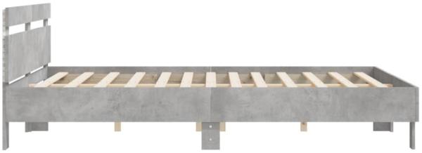 vidaXL Bettgestell mit Kopfteil und LED-Beleuchtung Betongrau 3207521 Bild 7