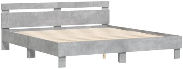 vidaXL Bettgestell mit Kopfteil und LED-Beleuchtung Betongrau 3207521 Bild 6