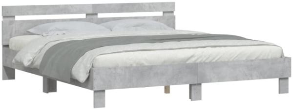 vidaXL Bettgestell mit Kopfteil und LED-Beleuchtung Betongrau 3207521 Bild 3