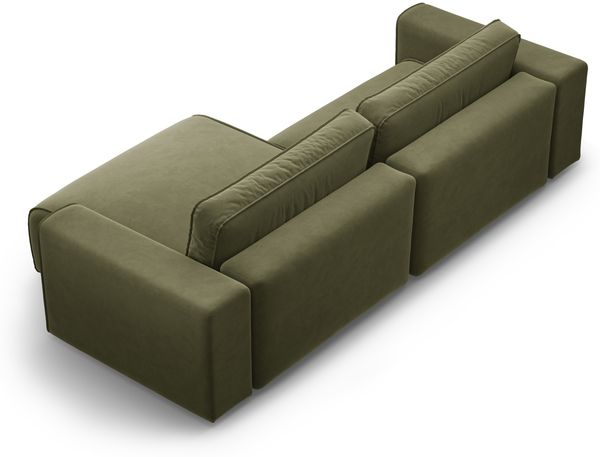 Micadoni Ecksofa Victor 3-Sitzer Rechts Samt Moßgrün Melange Bild 4