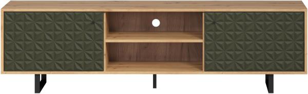 Lowboard TV-Schrank Sentra | Artisan Eiche / Dark Green