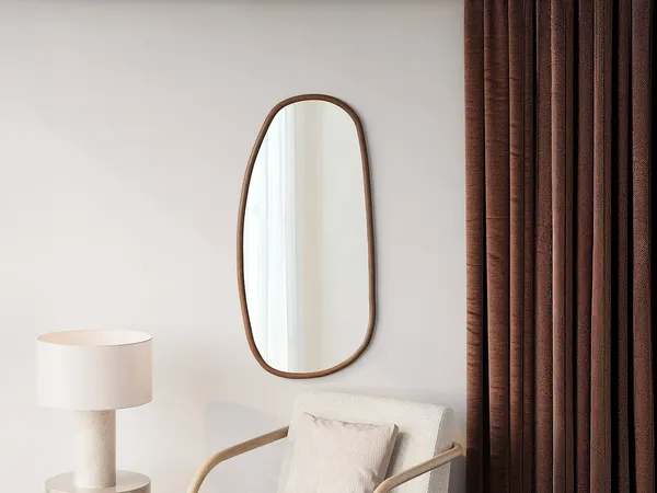 Vente-unique - MEIXI Spiegel Holz, Platte Braun - B 3 cm x H 130 cm x L 58 cm