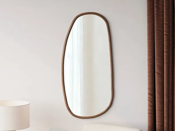 Vente-unique - MEIXI Spiegel Holz, Platte Braun - B 3 cm x H 130 cm x L 58 cm