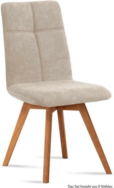 Esszimmerstuhl (8er-Set) Dimut 47x92x60 Eiche geölt/Natur