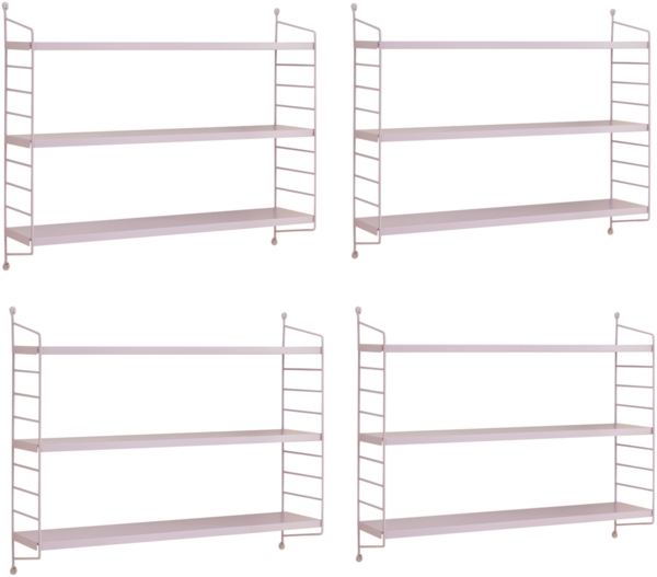 en.casa 'Strängnäs' Modulares Wandregal, 4 Stück, Stahl, Lila, 50 x 60 x 15 cm Bild 1