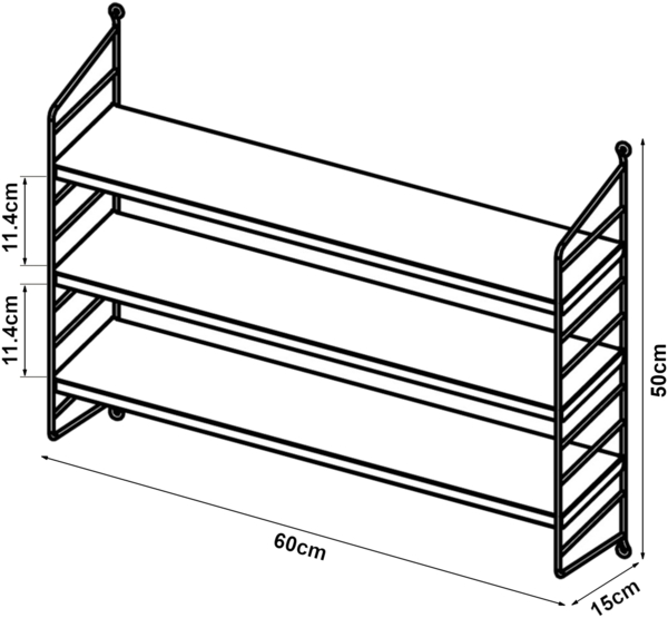 en.casa 'Strängnäs' Modulares Wandregal, 4 Stück, Stahl, Lila, 50 x 60 x 15 cm Bild 4