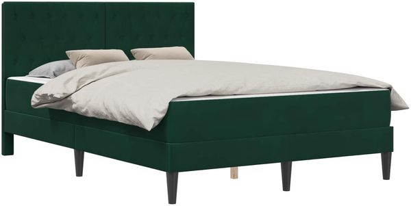vidaXL Bettgestell mit Matratze vidaXL Dunkelgrün 120 x 190 cm Samt 3415038 Bild 2
