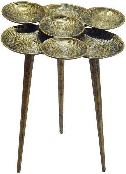 Beistelltisch Aluminium 46cm Gold - Couchtisch klein rund - Sofatisch modern - Wohnzimmertisch Metall - Design Tisch Ablagetisch Handmade
