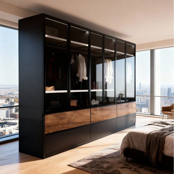 Palms-Store Kleiderschrank Drehtürenschrank Amsterdam inkl. Zubehörpaket in 6 Farben (Spar-Set) inkl. Zubehörpaket, Maße ca.: Breite: 300cm, Tiefe: 62cm, Höhe: 218cm