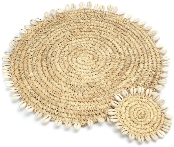 Das Raffia Shell Platzdeckchen - Natur - Natürlich - 38x38x1cm Bild 4