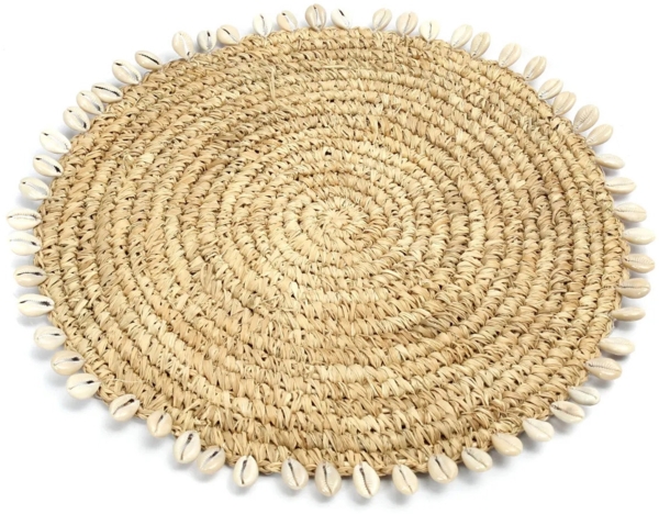 Das Raffia Shell Platzdeckchen - Natur - Natürlich - 38x38x1cm Bild 1