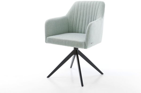Drehstuhl Greg-Flex Stripes Mint Kreuzgestell breit Schwarz 360° drehbar Wippfunktion