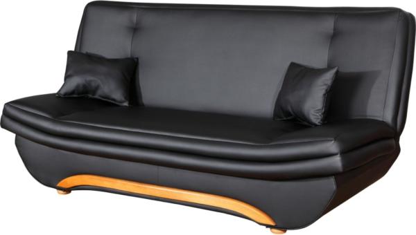 Klick-klack-Sofa Schlafsofa GIANA in Kunstleder Schwarz