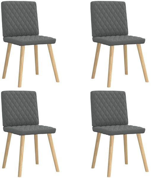 vidaXL Esszimmerstühle 4 Stk. Dunkelgrau Stoff 3315222