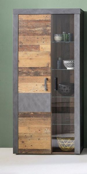 INOSIGN Vitrine Ilana moderner Industrial Style - Beleuchtung optional - B/T/H 87/34/189 cm