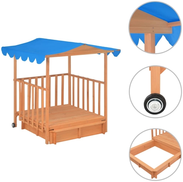 vidaXL 'Kinderspielhaus mit Sandkasten' 130 x 130 x 143 cm (LxBxH), inkl. Sandkasten