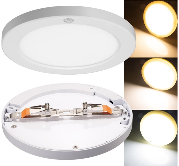 LED Deckenleuchte "BUTON" mit PIR-Sensor Ø 23cm, 18W, 3000/4000/6000k