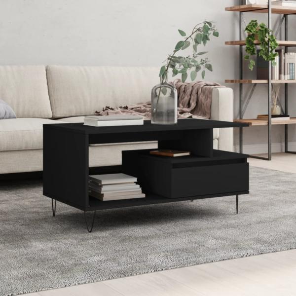 vidaXL Couchtisch Schwarz 90x49x45 cm Holzwerkstoff 831021 Bild 1