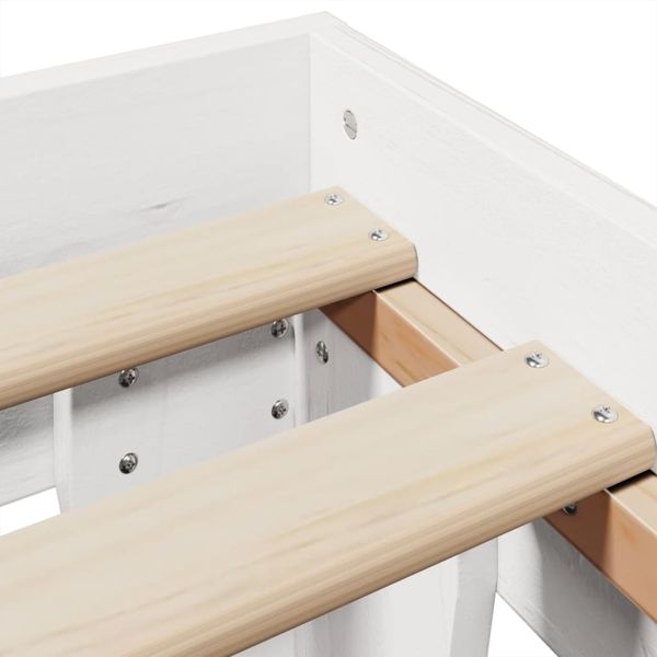 vidaXL Massivholzbett ohne Matratze Weiß 160x200 Kiefernholz 855350 Bild 7