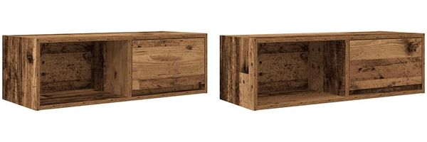 vidaXL TV-Schränke 2 Stk. Altholz-Optik 80x31x25,5 cm Holzwerkstoff 861469 Bild 2