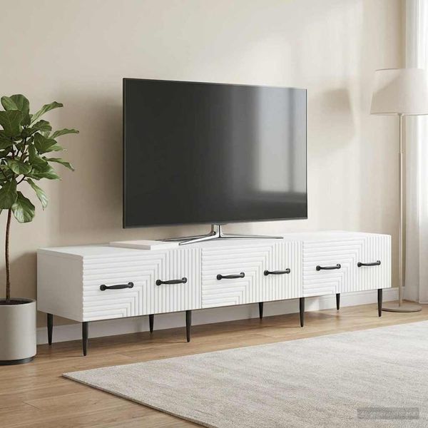 vidaXL TV-Schränk mit Schubladen Weiß 147 x 34,5 x 30 cm Holzwerkstoff 894935