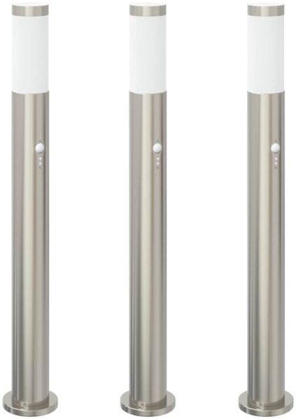 vidaXL Pollerleuchten mit Sensor 3er 80 cm Edelstahl IP44 4006008