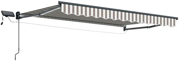vidaXL Manuelle Gelenkarmmarkise mit LEDs Hellgrau und Weiß 3426063