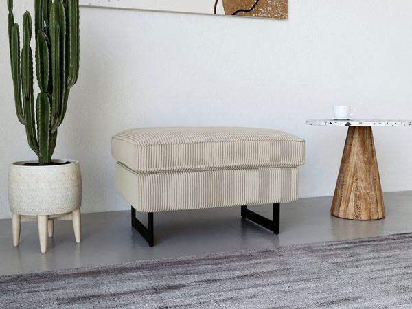 Home affaire Polsterhocker Pinto, mit Keder, Metallfüßen und auch in Cord Bezug erhältlich