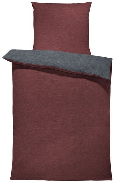 One Home Bettwäsche Wende Melange, Flanell, 2 teilig, meliert, Baumwolle kuschelig warm weich Biber Winter