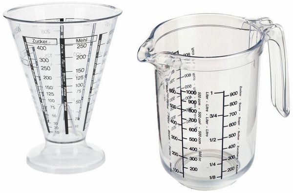 WESTMARK Messbecher Set, 2-tlg.: 1 Messkanne + 1 Messbecher, Füllvolumen: 0,5 + 1 Liter, SAN