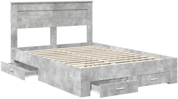 vidaXL Bettrahmen mit Kopfteil Beton Grau 160 x 200 cm Holzwerkstoff 3409969 Bild 5