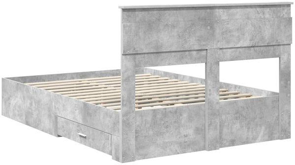 vidaXL Bettrahmen mit Kopfteil Beton Grau 160 x 200 cm Holzwerkstoff 3409969 Bild 10