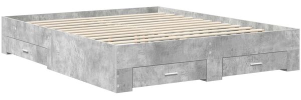vidaXL Bettrahmen mit Kopfteil Beton Grau 160 x 200 cm Holzwerkstoff 3409969 Bild 6