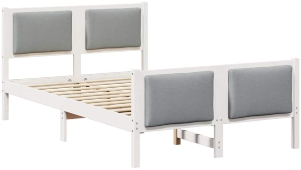 vidaXL Bettrahmen mit Kopfteil Hellgrau 120 x 200 cm Stoff 878333