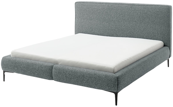 Polsterbett >Valparaiso< Liegefläche 180x200 cm, in Blaugrau - 216x122x235 (BxHxT)
