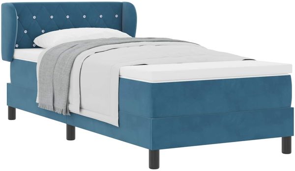 vidaXL Boxspringbett mit Kopfteil Dunkelblau 100 x 200 cm Samt 3340326 Bild 2