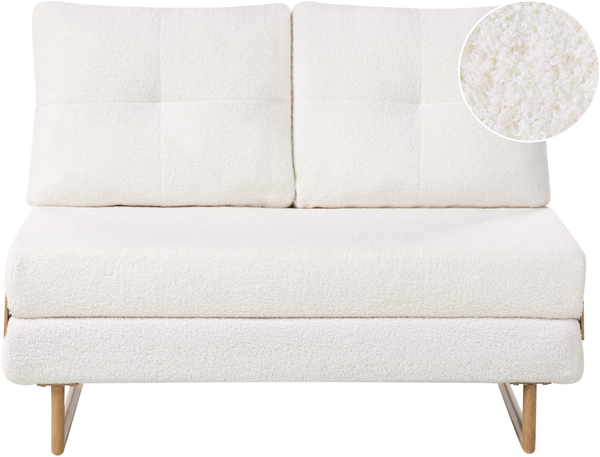 Schlafsofa 2-Sitzer JERSLEV Bouclé Cremeweiß