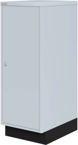 BISLEY Multi Ablageschrank 39er mit Flügeltürenabteil abschließbar in lichtgrau, rechtsseitig öffnend - Schrank Metall Büroschrank Werkzeugschrank Stahlschrank Metallschrank, LS39R-645