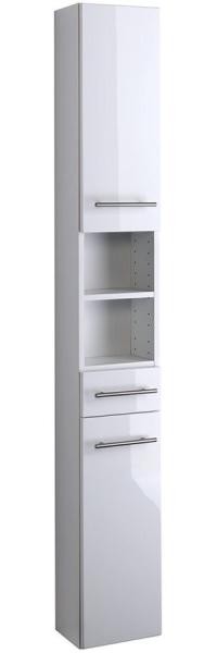 Seitenschrank >Parma< in Weiß/Hochglanz aus MDF - 25x181x20cm (BxHxT)