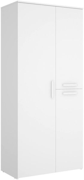 Dmora Kleiderschrank 3 Türen Kompasu, Schlafzimmermöbel, Schrank, Garderobe, 90x53 h202 cm, Weiß