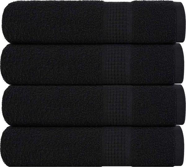 vidaXL Handtücher FROGN 4 Stk. Schwarz 50x100 cm 360 g/m² 136951