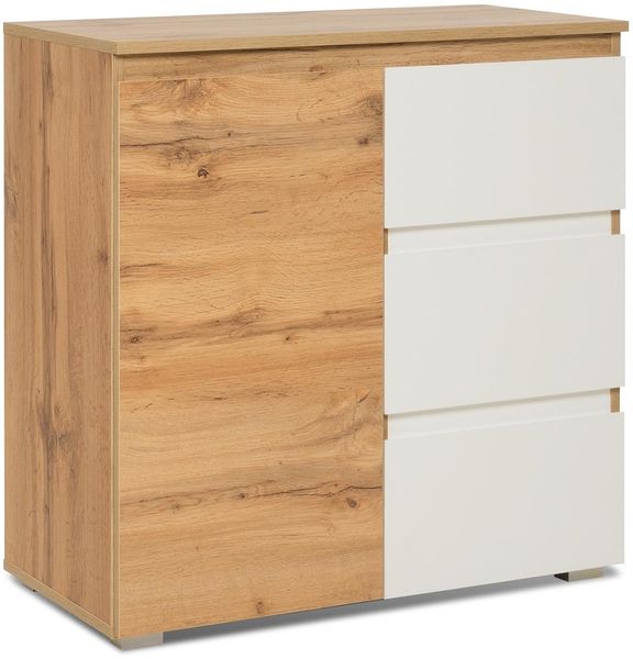 Kommode >Ravenna< in Honig-Eiche Weiß - 80x80x40cm (BxHxT)