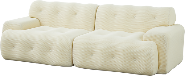 Modulares 2-Sitzer Sofa B 224 x T 104 x H 66 cm aus Stoff in Beige Bild 6