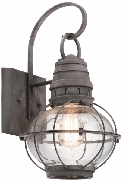 Außenleuchte, Wandlampe, Stahl Glas, Verwittertes Zink