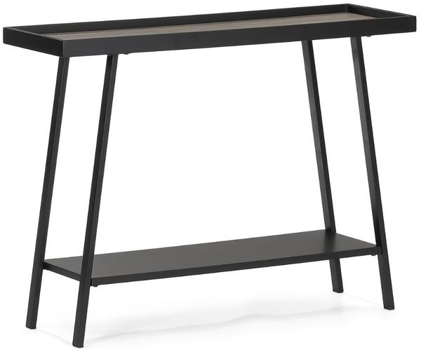 Moderner Konsolentisch CUDA 80m Altholz-Look schwarzes Metallgestell