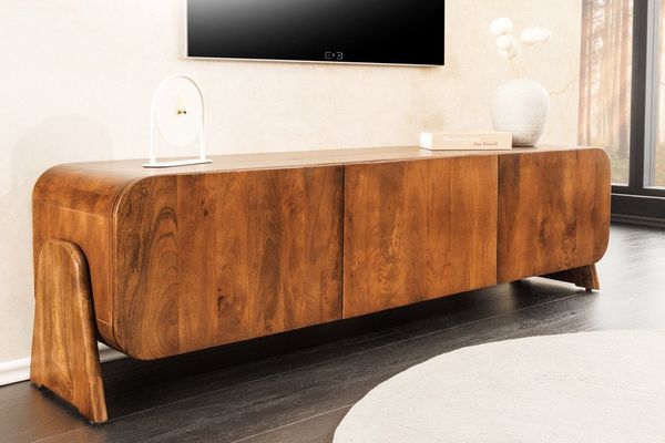 riess-ambiente TV-Board BRASIL 160 cm braun – Massivholz, Mangoholz, drei Fächer (Einzelartikel, 1 St), praktisches Lowboard mit 3 Fächern – ideal für Wohn- und Schlafzimmer